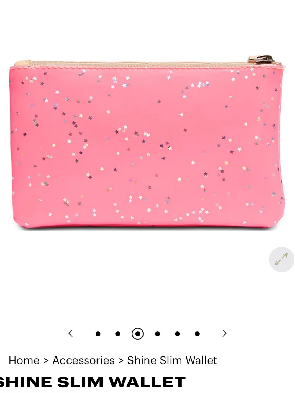 Consuela Shine Slim Wallet - Hot Pink with Tan Trim - Picture 3 of 9